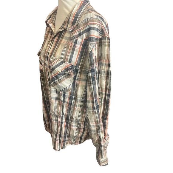 Levi’s Vintage Pearl Snap Button Down Plaid Long Sleeve Multi-Color Men’s Shirt - Picture 8 of 10